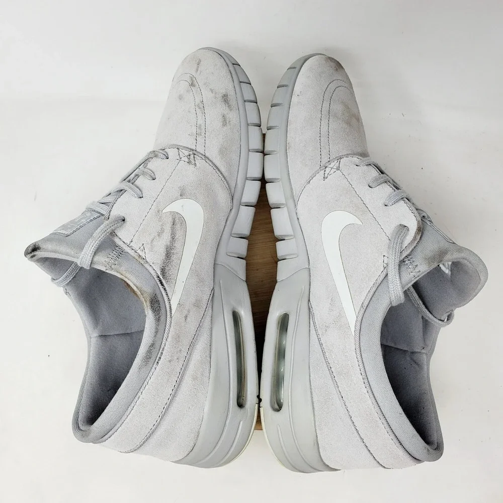 Nike SB Stefan Janoski Max Shoes Mens 10 Grey Leather Lace Up Sneakers